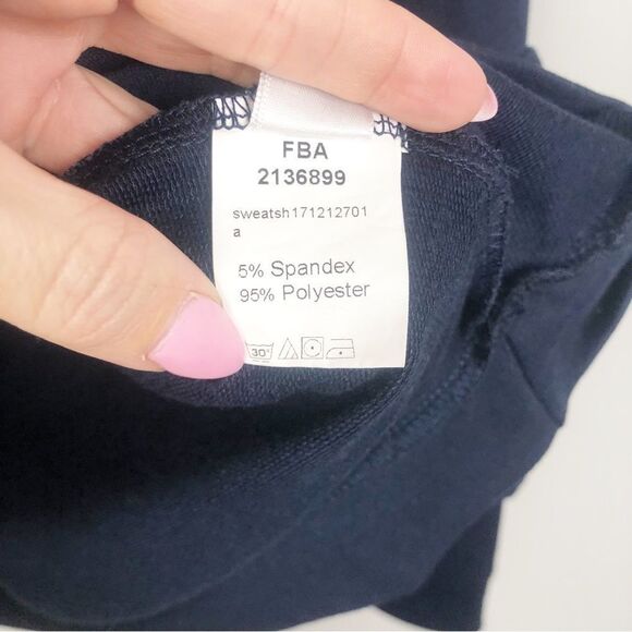 UNBRANDED | Lightweight Navy Blue Ruffle Sleeve Sweatshirt Women’s Size Large - Picture 6 of 7